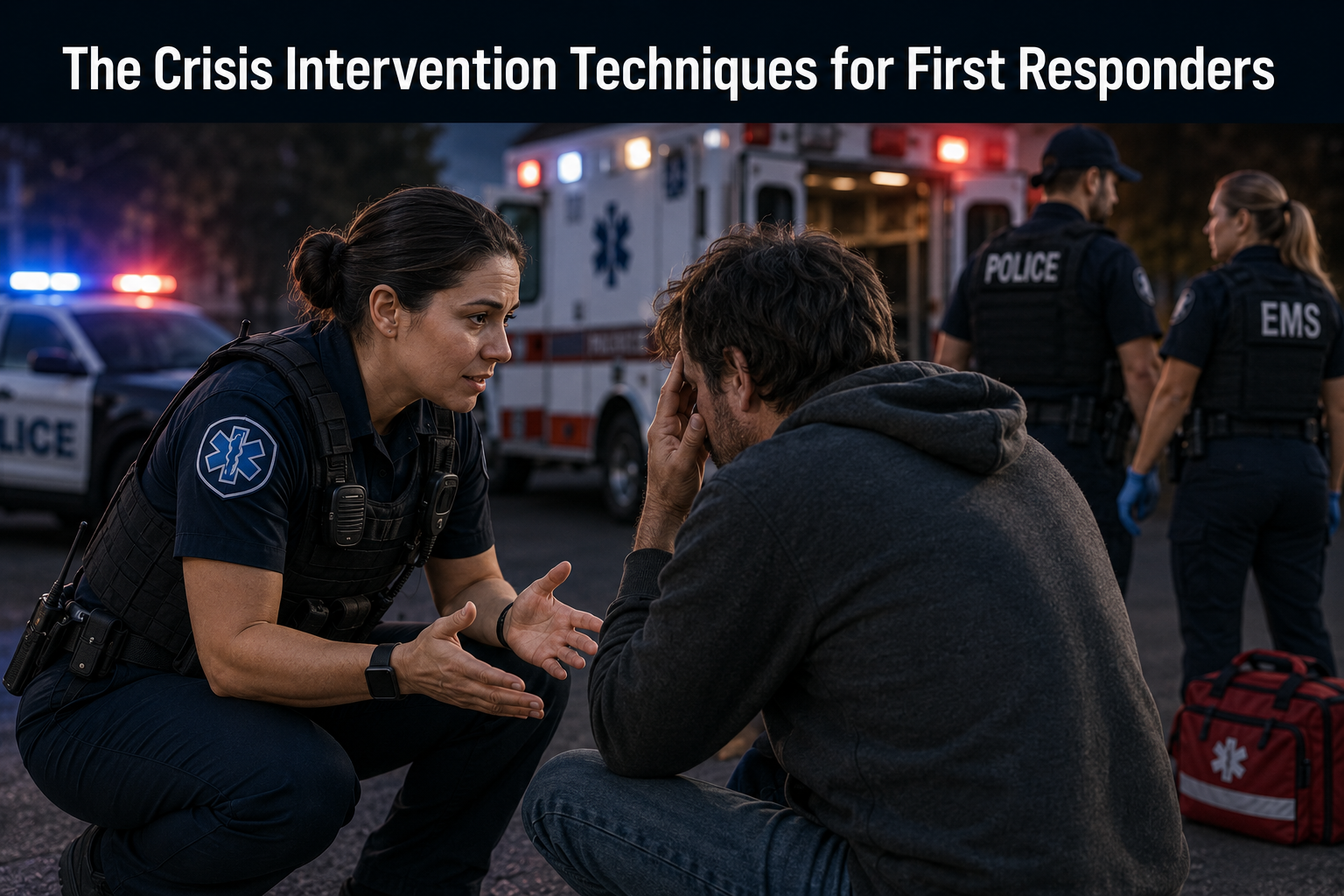 First responders receiving crisis intervention, communication, and de-escalation training.